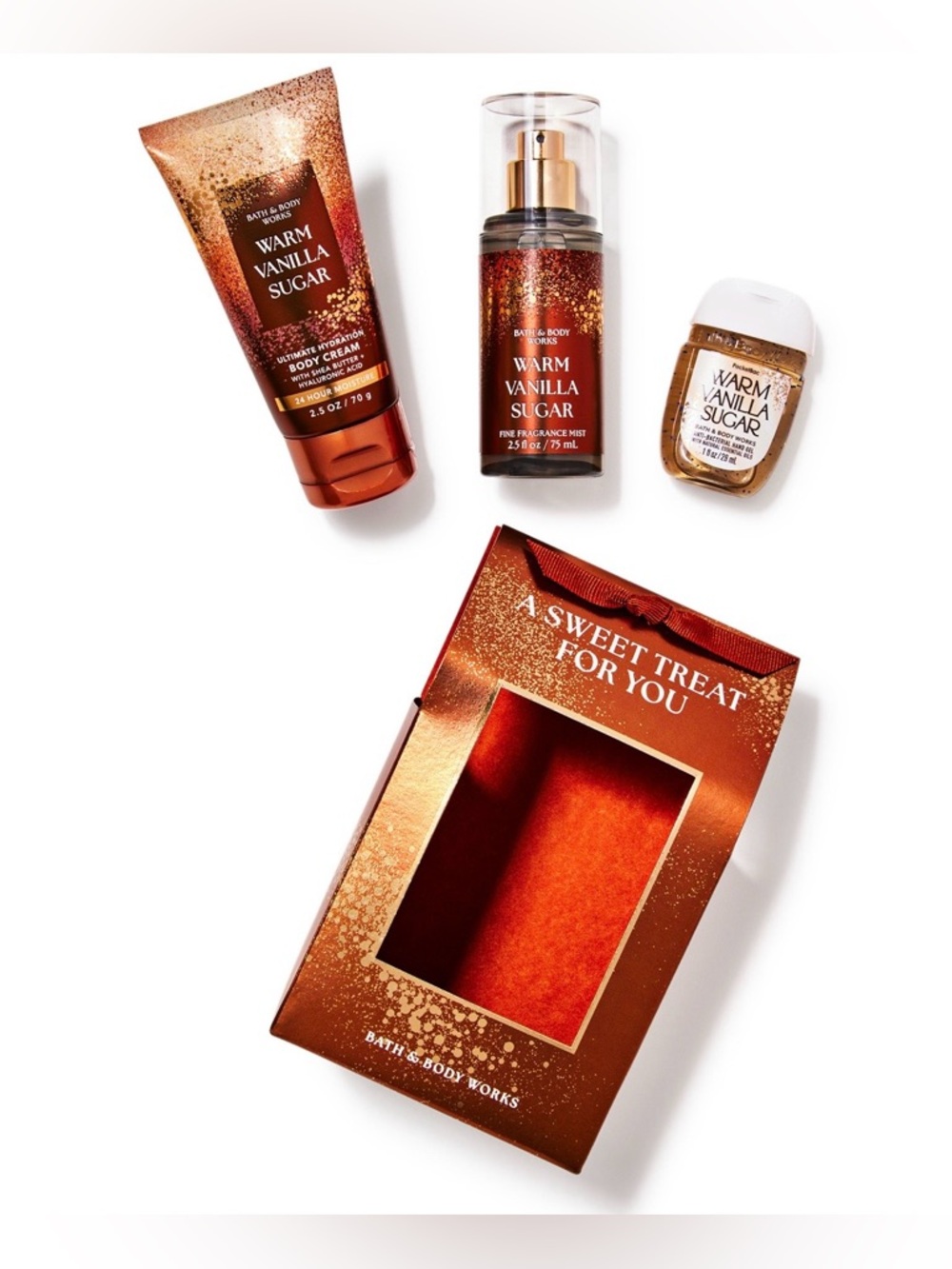 🆕🧁 BATH & BODY WORKS “A SWEET TREAT FOR YOU” WARM VANILLA SUGAR 3-PIECE GIFT SET